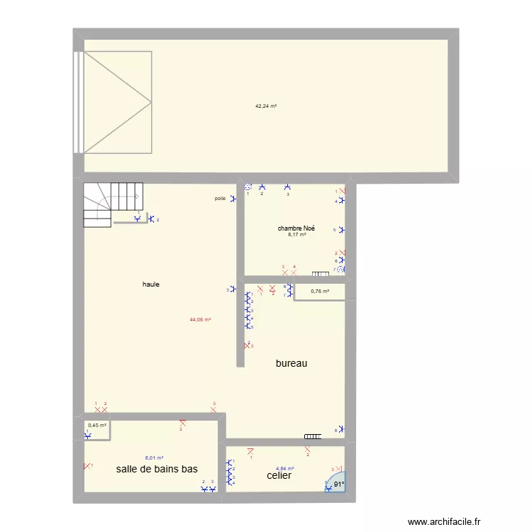 plan maison. Plan de 16  et 216 m²