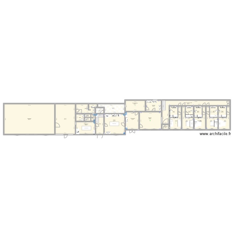 Les 3 saules rénovation V11. Plan de 45 pièces et 611 m2