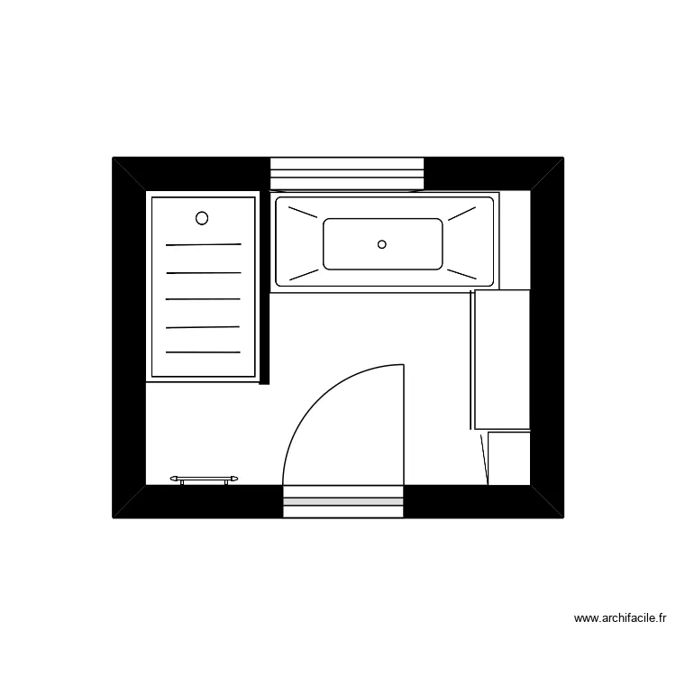 Projet sdb Boccard. Plan de 1 pièce et 7 m²