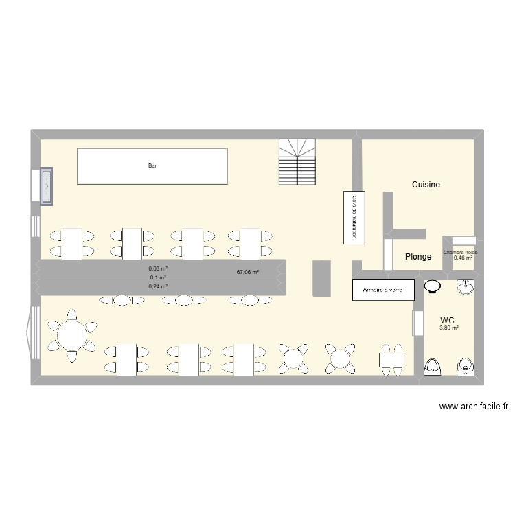 Don pancho 1. Plan de 6 pièces et 72 m2