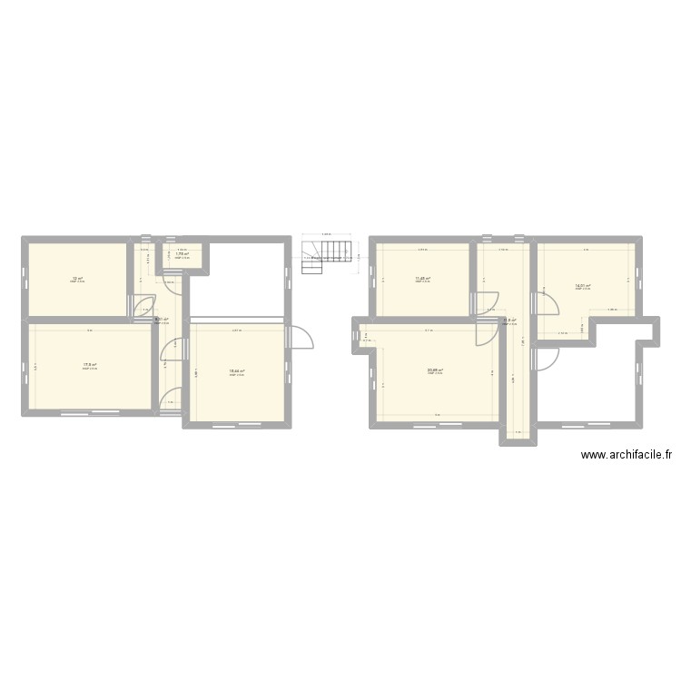 fano5. Plan de 9 pièces et 113 m2
