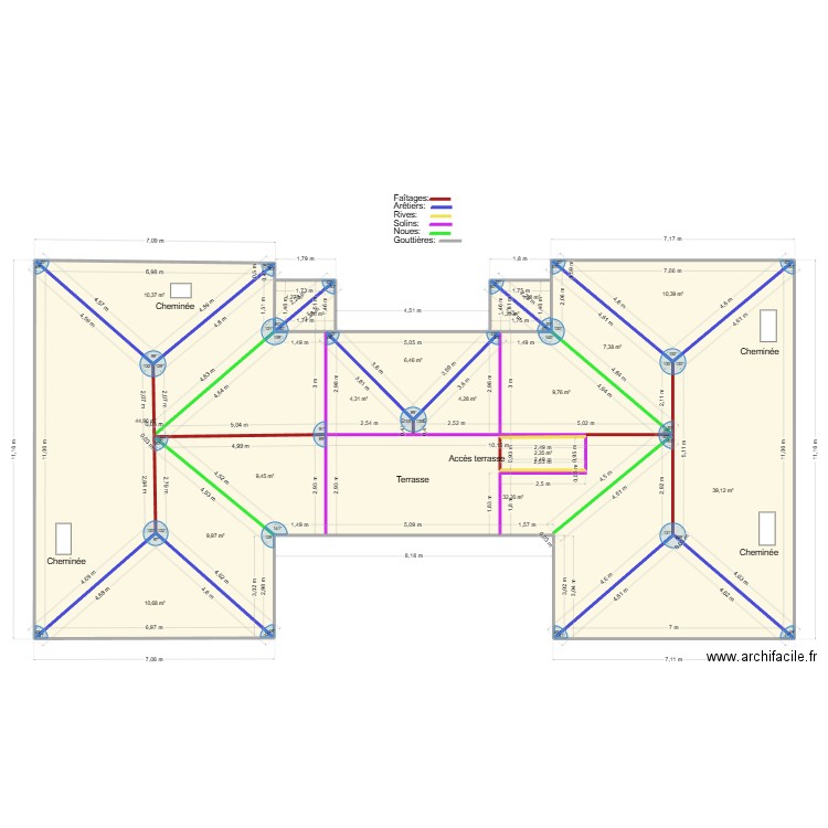 Villa Tamaris 2. Plan de 18 pièces et 209 m2