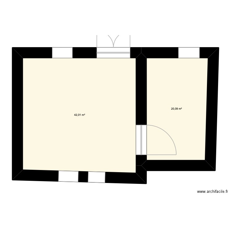 plan dependance. Plan de 2 pièces et 62 m2