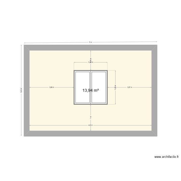 Local technique coupe 2. Plan de 1 pièce et 14 m2
