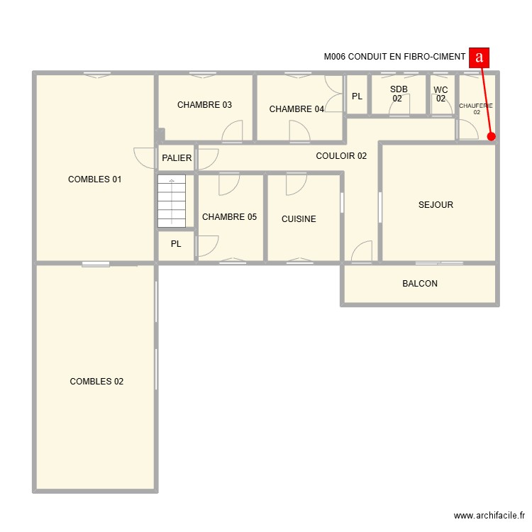 PLAN ETAGE GALICIAN. Plan de 17 pièces et 96 m2