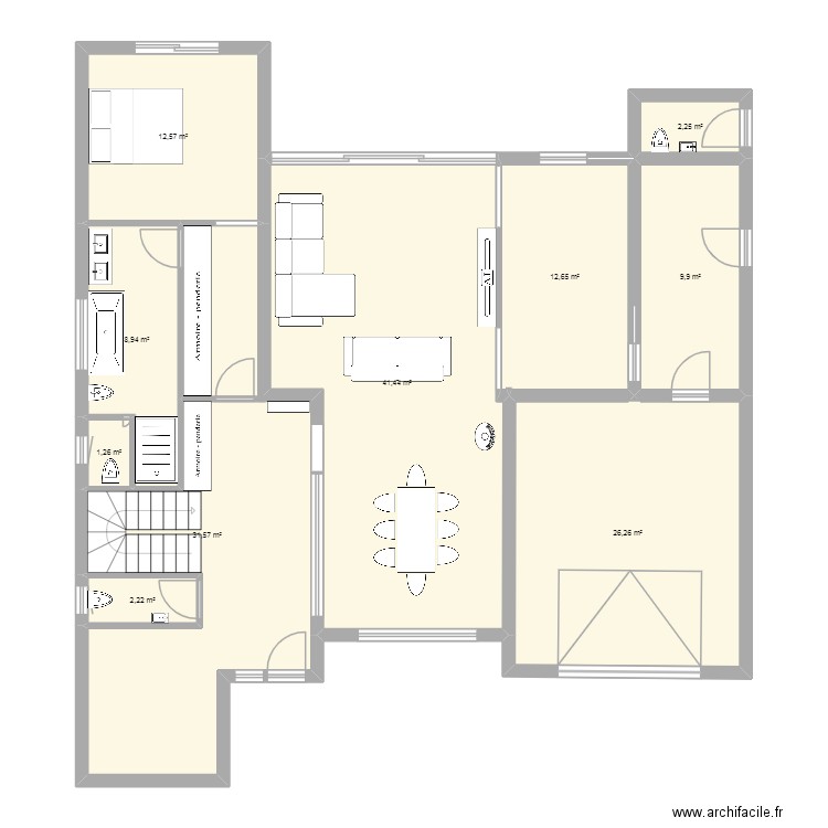 Plan131225. Plan de 10 pièces et 149 m2