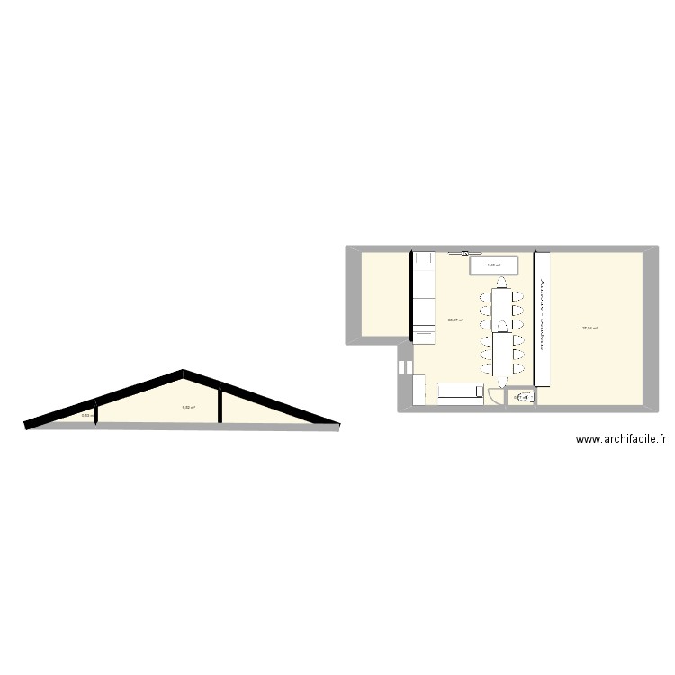 barcares plan. Plan de 6 pièces et 77 m2