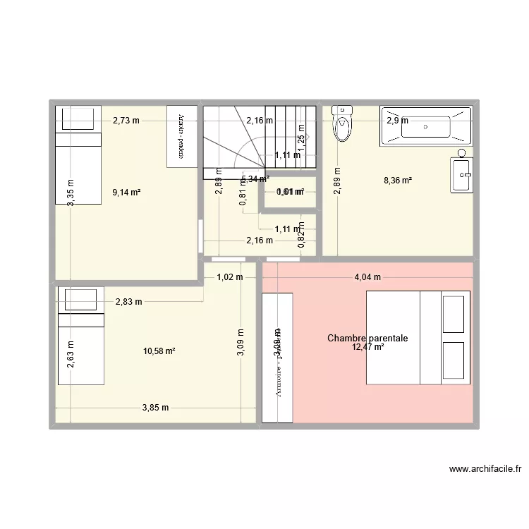 etage option. Plan de 6  et 47 m²