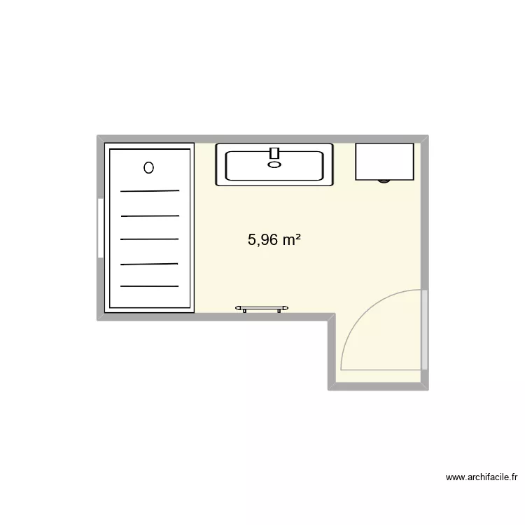 sdb barbe angoume. Plan de 1  et 6 m²