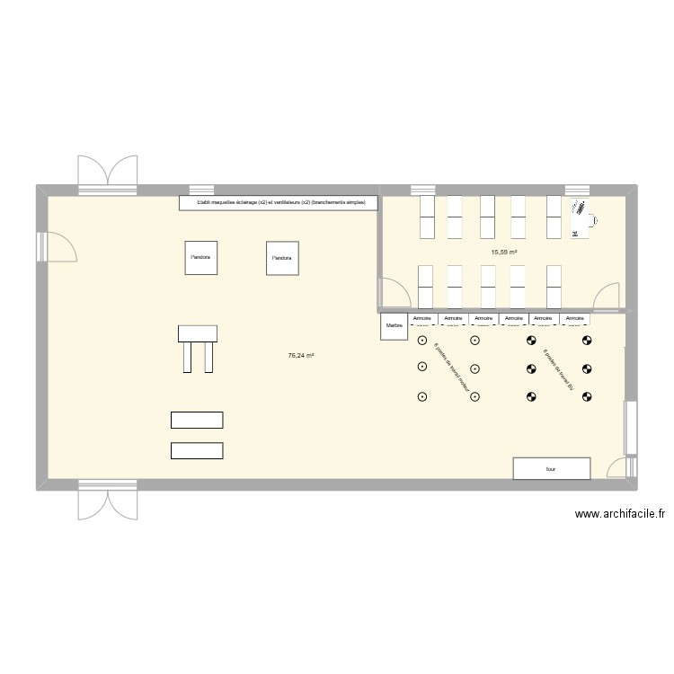 Atelier MV2. Plan de 2 pièces et 92 m2
