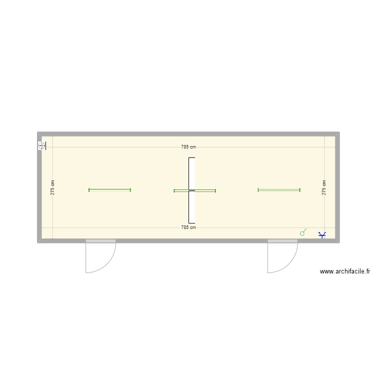 Diip. Plan de 1 pièce et 22 m2