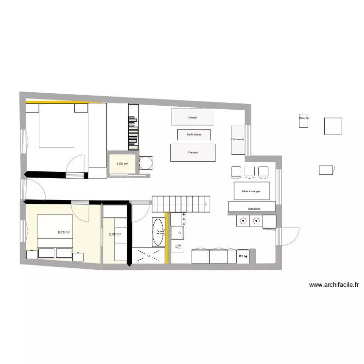 Maison 12eme version plan. Plan de 