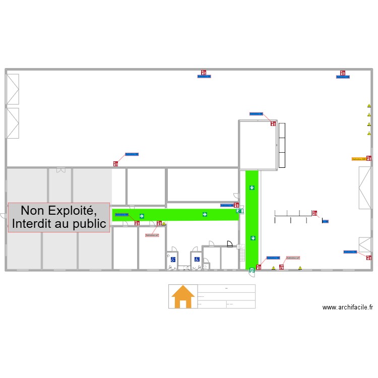Sécurité Sens. Plan de 19 pièces et 3918 m2