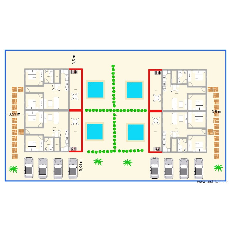 projet multi 2. Plan de 25 pièces et 1376 m2