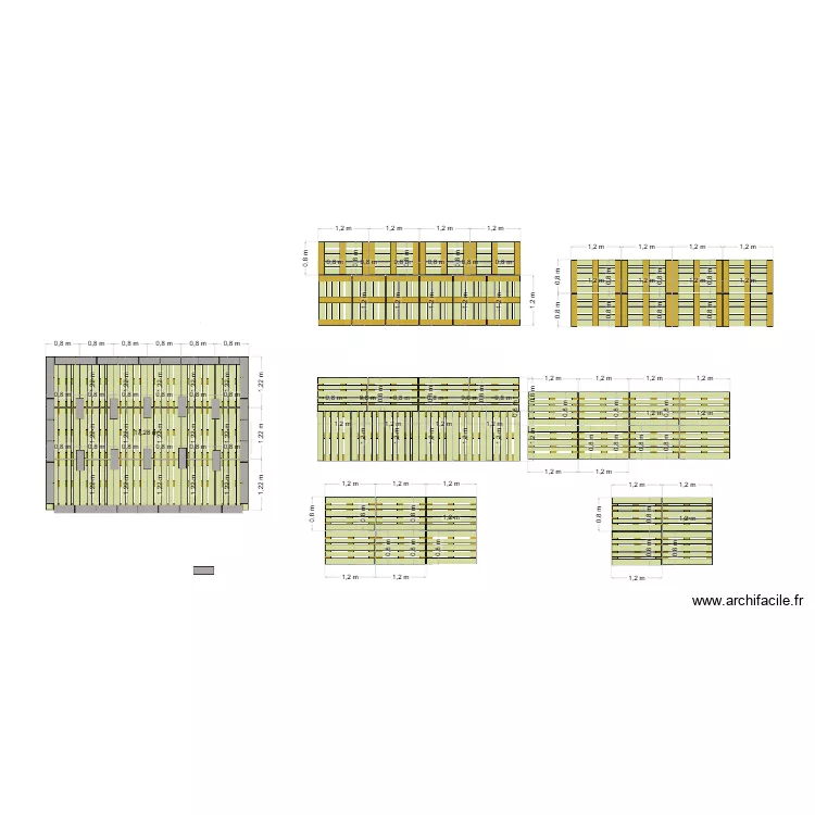 poulailler 5. Plan de 1  et 17 m²