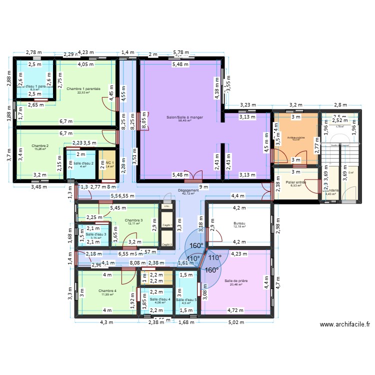 PROJET FAINOUSSA - SOHOA _ Sans_Dalle. Plan de 23 pièces et 255 m2