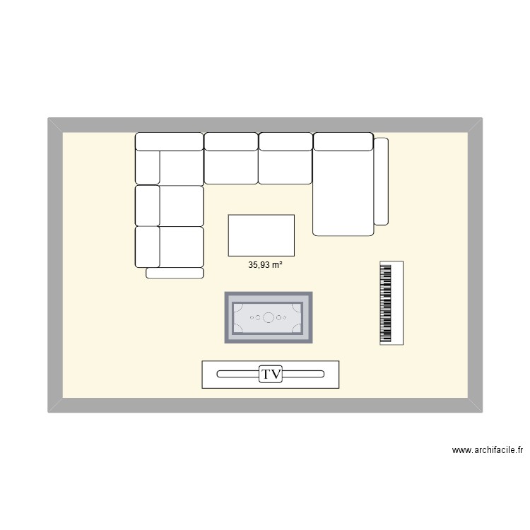 plan villa rée de chaussée. Plan de 1 pièce et 36 m2