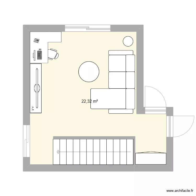 salon/bureau (2) Tiffany et S&eacute;bastien . Plan de 