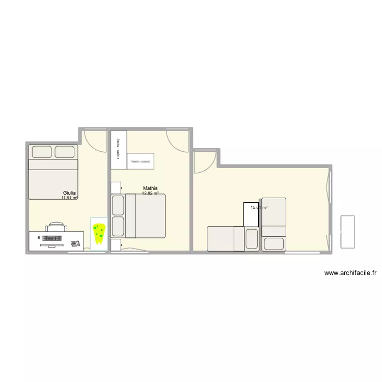Maison. Plan de 3 Pièces et 40 m² Maison. Plan de 3 Pièces et 40 m²