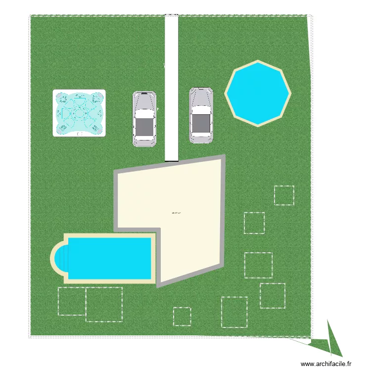 la ville de mes reve. Plan de 1  et 48 m²