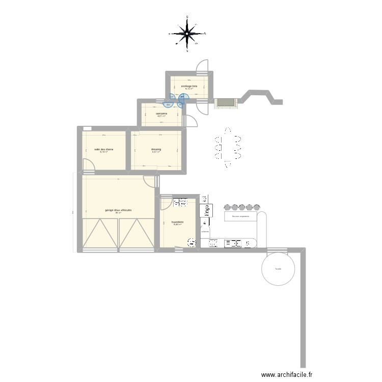 Projet immobilier 1. Plan de 6 pièces et 57 m2
