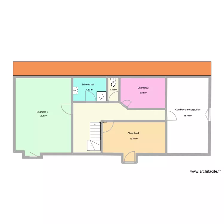 étage maison manon. Plan de 7 et 83 m² étage maison manon. Plan de 7 et 83 m²