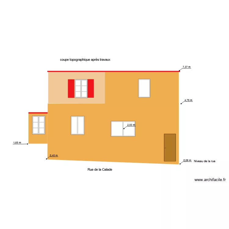 coupe topographique avant travaux 2. Plan de coupe topographique avant travaux 2. Plan de
