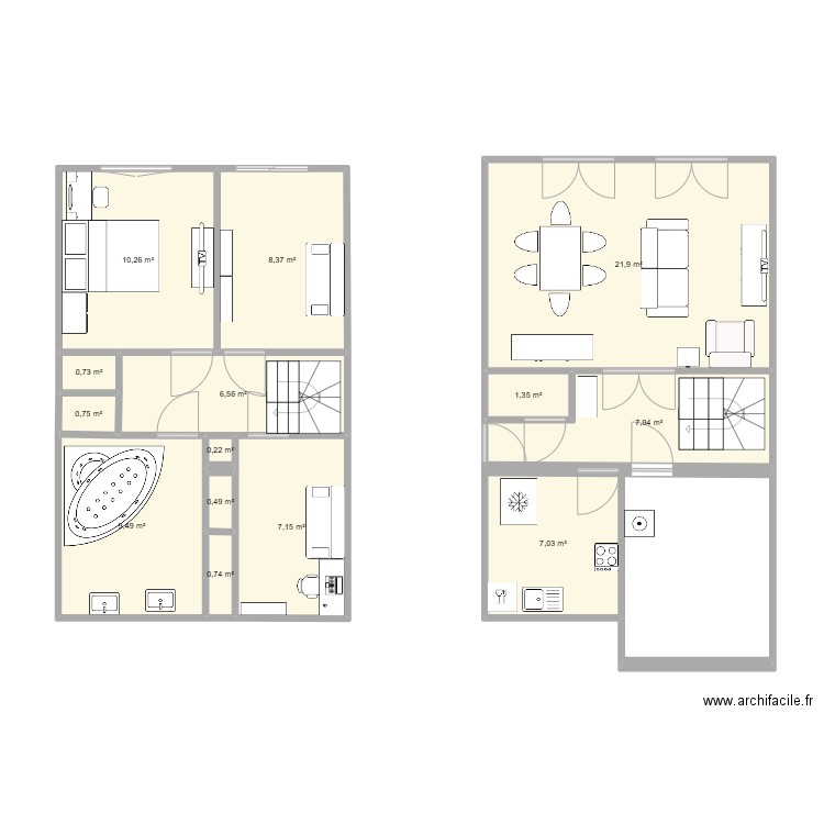 Plan Montigny. Plan de 14 pièces et 83 m2