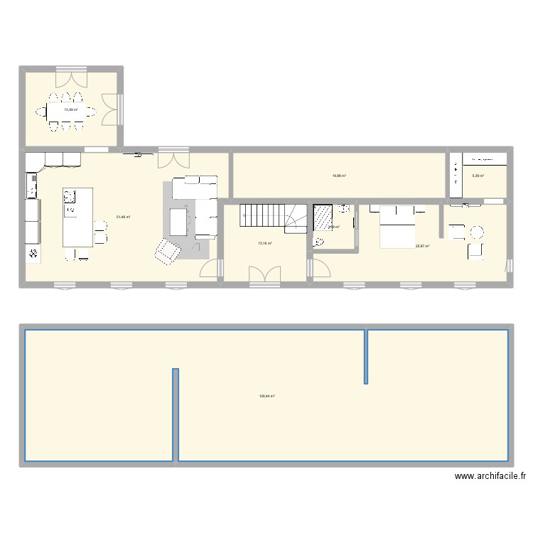 Maison . Plan de 8 pièces et 260 m2