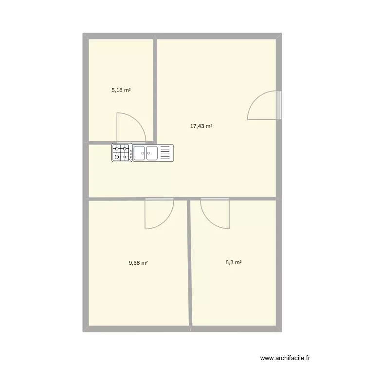 etage rénovation. Plan de 4 Pièces et 41 m² etage rénovation. Plan de 4 Pièces et 41 m²
