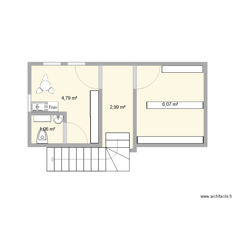 institut etage. Plan de 4 pièces et 15 m2