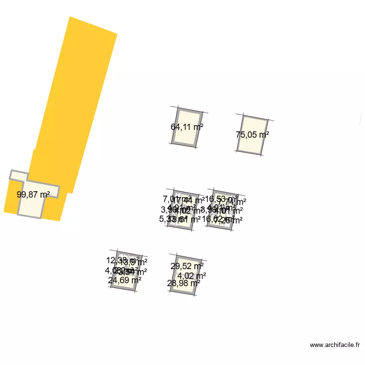 Grand Font. Plan de 26  et 483 m²