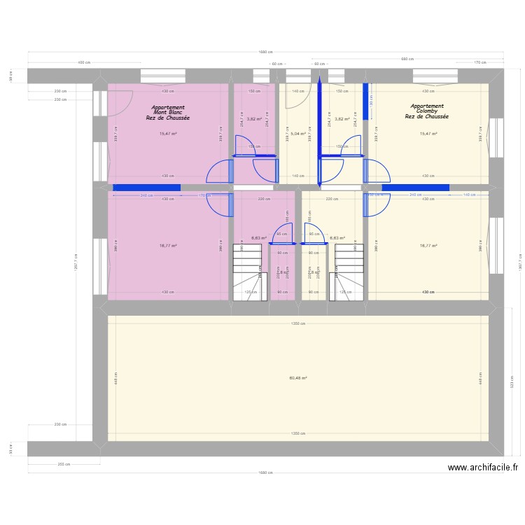 20240410 Projet Rénovation Sud Mury Démolition. Plan de 23 pièces et 315 m2