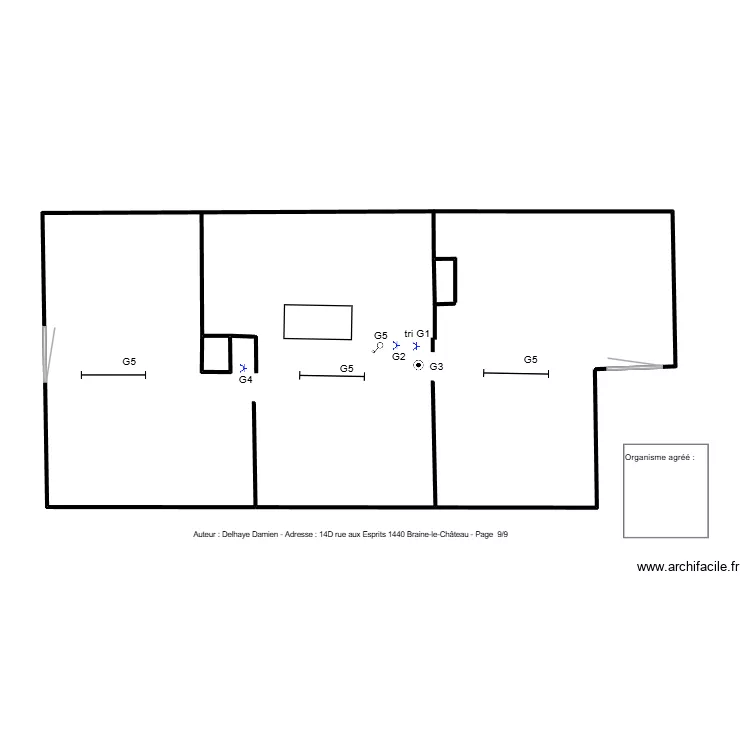 BLC grenier. Plan de 1  et 1 m²