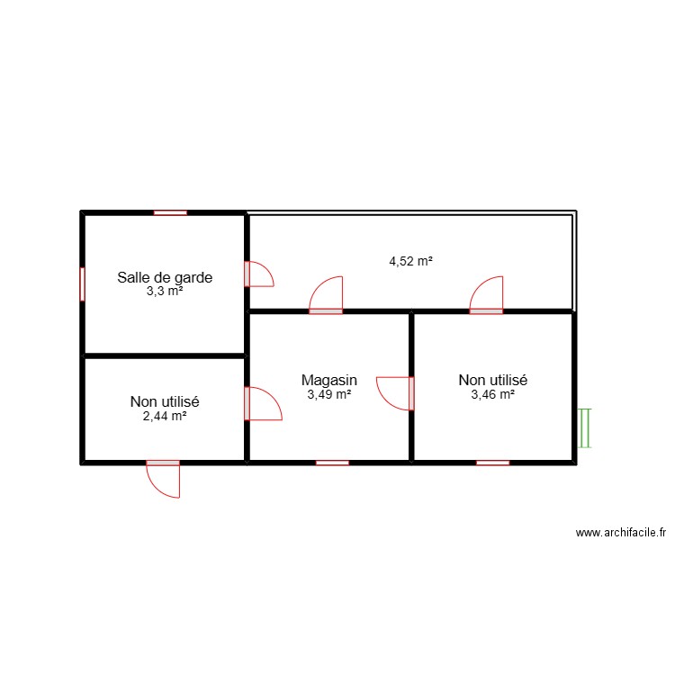 Vue en plan Magasin et Salle de garde DJIBIO. Plan de 0 pièce et 0 m2