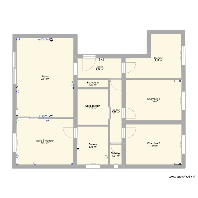 Appartement Argenteuil. Plan de 11 pièces et 88 m2