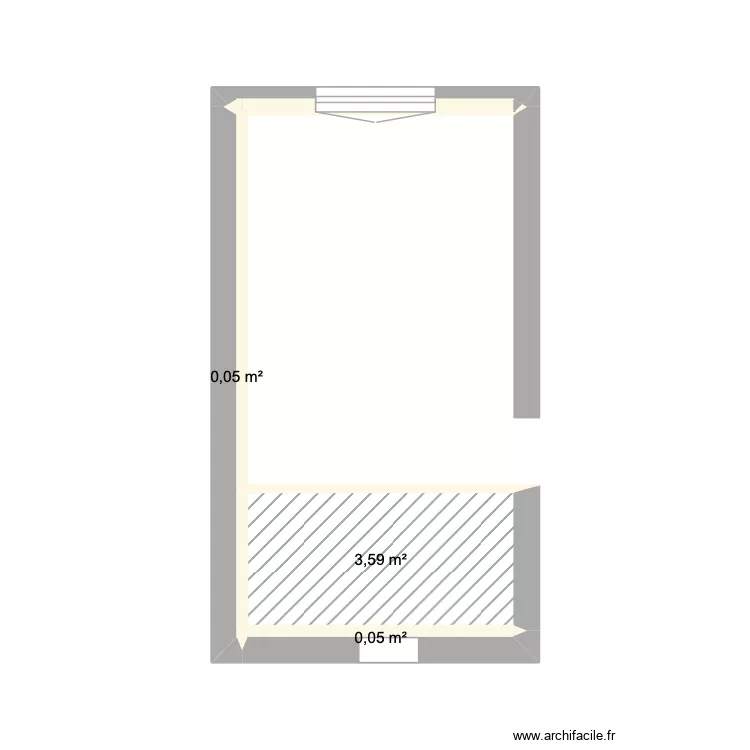 Studio. Plan de 3  et 4 m²
