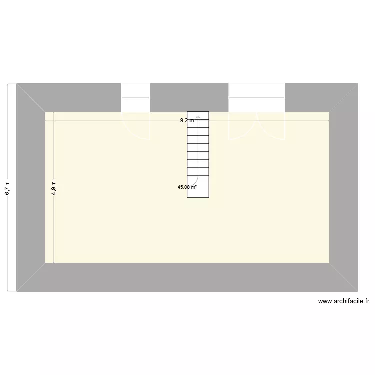 maison. Plan de 1  et 45 m²
