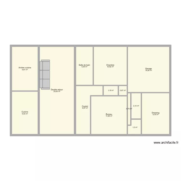 Maison. Plan de 14 et 113 m² Maison. Plan de 14 et 113 m²