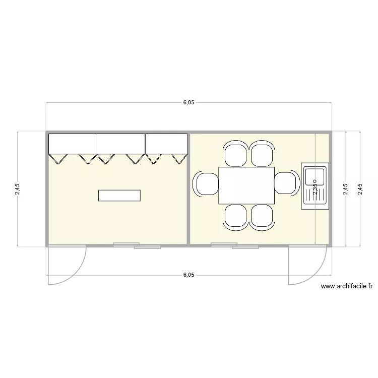 SEEM CHANTIER OULLINS. Plan de 2  et 14 m²