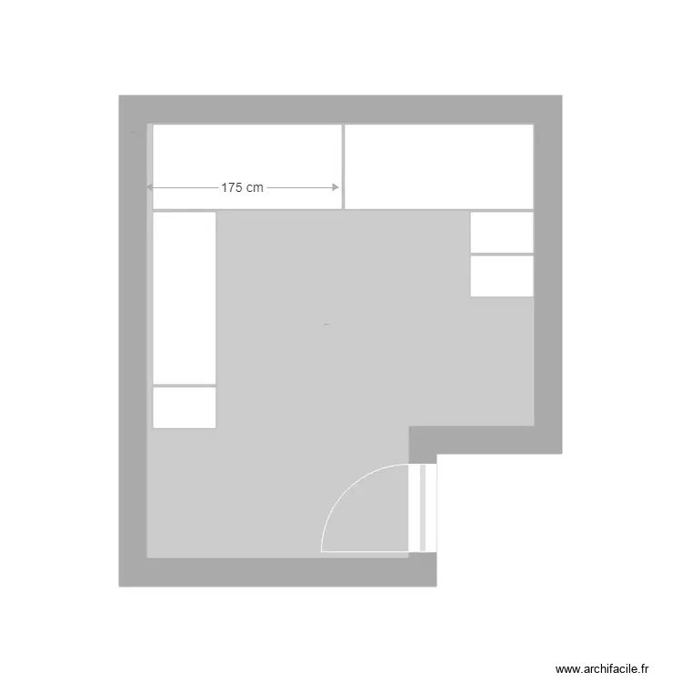 Bureau - pi&egrave;ce vide. Plan de 1 Pièce et 13 m²