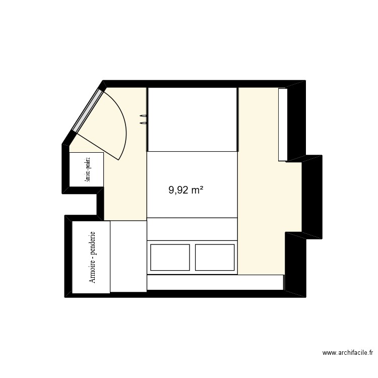 chambre jules. Plan de 1 pièce et 10 m2