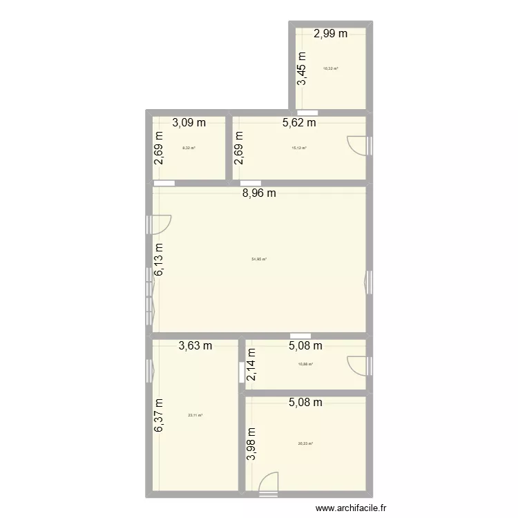 Labo. Plan de 7 Pièces et 143 m² Labo. Plan de 7 Pièces et 143 m²