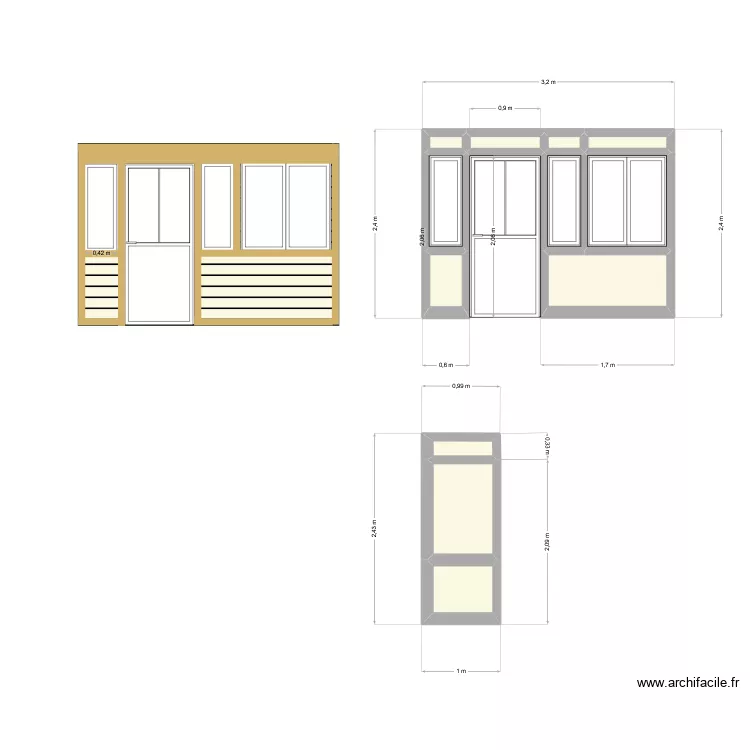 sas entre. Plan de 12  et 5 m²