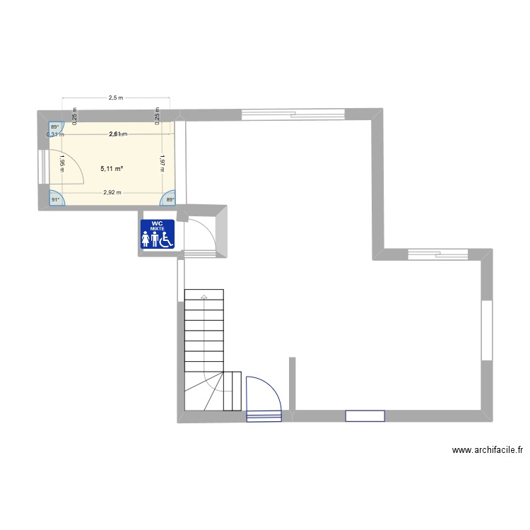 saint Alban. Plan de 1 pièce et 5 m2