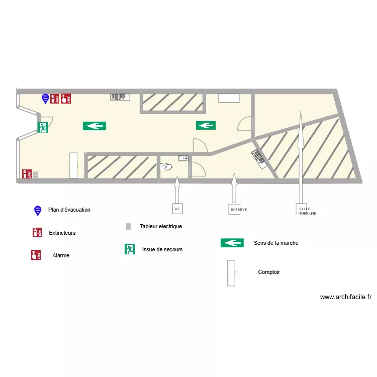 Magasin après travaux. Plan de 6 et 81 m² Magasin après travaux. Plan de 6 et 81 m²