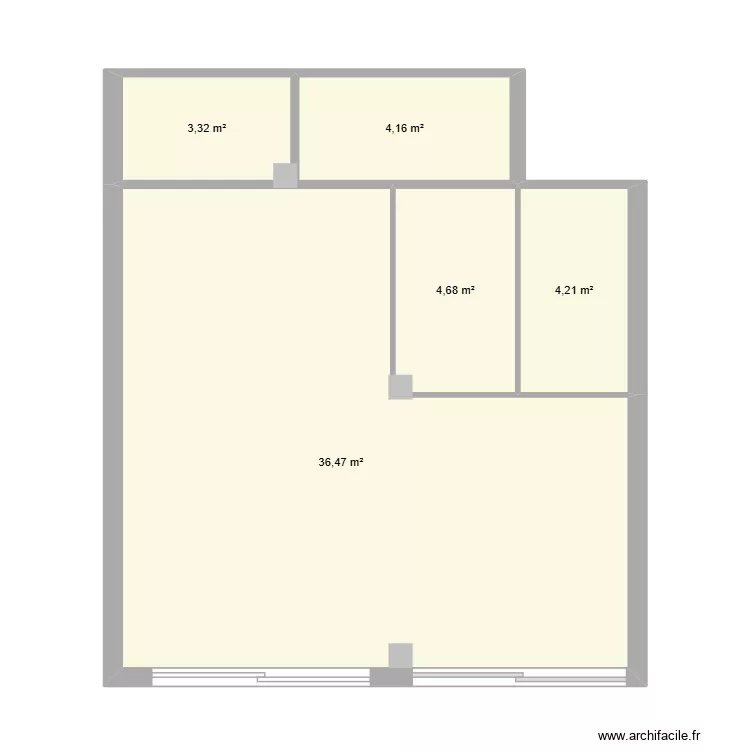 EXIST2. Plan de 5  et 53 m²