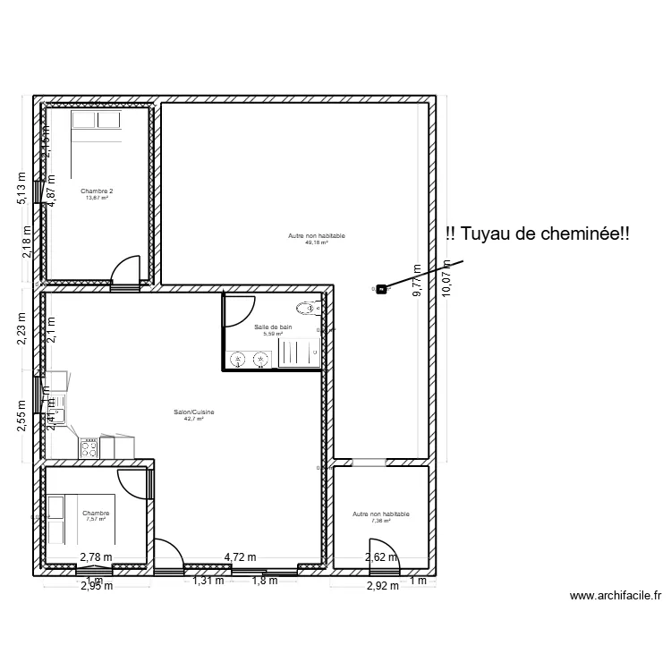 appart ghjuvan et nass. Plan de 12  et 126 m²