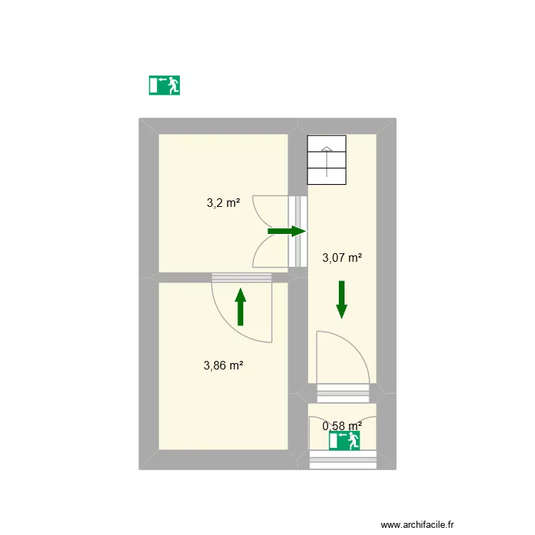 local 97 plan. Plan de 4 Pièces et 11 m²