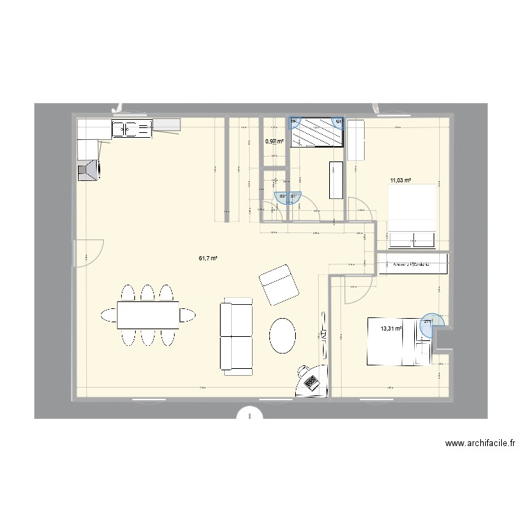 Futur chez moi  2. Plan de 4 pièces et 87 m2